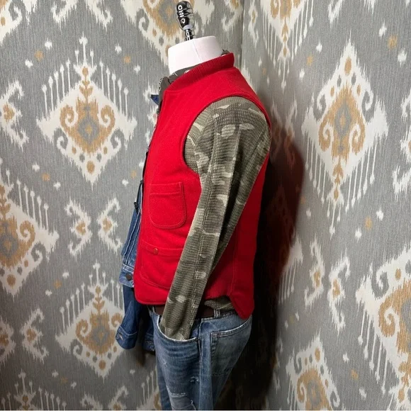 Polo Ralph Lauren Fall ‘10 Red Reversible Sheep Wool Nylon Quilted Hunting Vest
